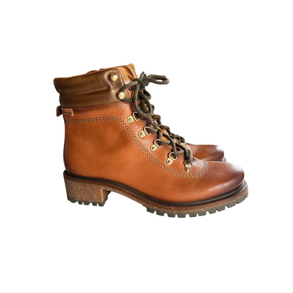 PIKOLINOS Shoes - Pikolinos San Sebastian Brandy Leather Lace Up Ankle Boots Size 40 9 LIKE NEW